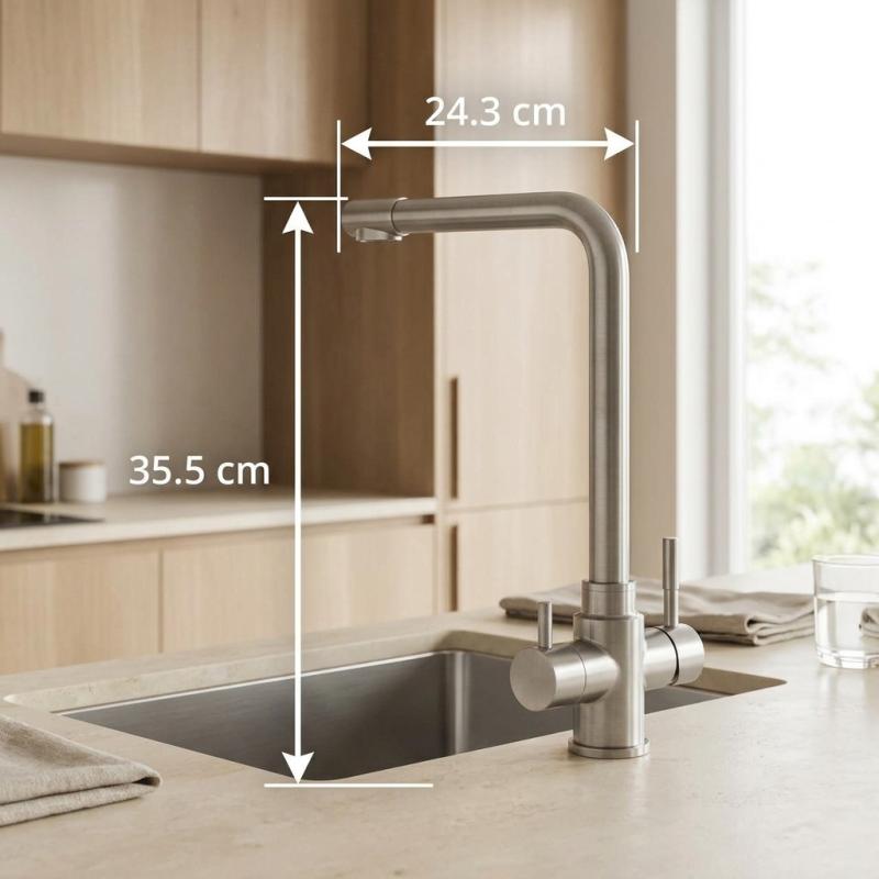 Aquanello Limpia RVS 3-weg Keukenkraan met  Gefilterd Water SS-1600-LP